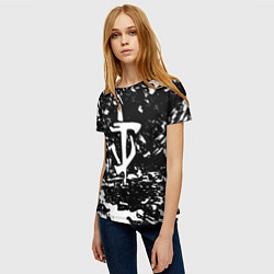 Футболка женская Doom краски белые штрихи, цвет: 3D-принт — фото 2