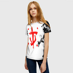 Футболка женская Doom лого камуфляж текстура, цвет: 3D-принт — фото 2