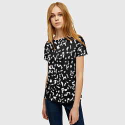 Футболка женская Черный камуфляж, цвет: 3D-принт — фото 2