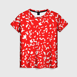 Женская футболка Красный яркий камуфляж
