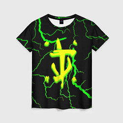 Футболка женская Doom кислотный шторм молнии, цвет: 3D-принт