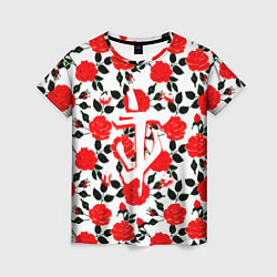 Футболка женская Doom розы, цвет: 3D-принт