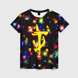 Футболка женская Doom новогодние искры, цвет: 3D-принт