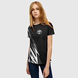 Футболка женская Toyota - монохром, цвет: 3D-принт — фото 2
