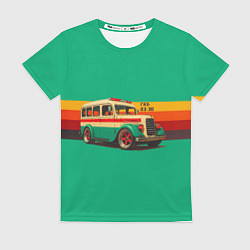Футболка женская Ретро автобус ГАЗ-03-30 поп-арт, цвет: 3D-принт