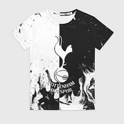 Футболка женская Тоттенхэм черно белый огонь, цвет: 3D-принт