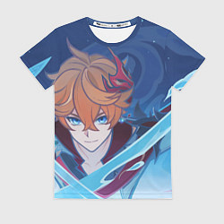Футболка женская Genshin Impact Tartaglia hydro, цвет: 3D-принт