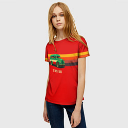 Футболка женская Рето автобус ГАЗ-55 в стиле поп-арт, цвет: 3D-принт — фото 2