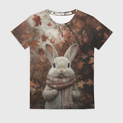 Футболка женская Зайчишка в шарфе, цвет: 3D-принт