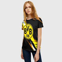 Футболка женская Borussia спортивная геометрия, цвет: 3D-принт — фото 2