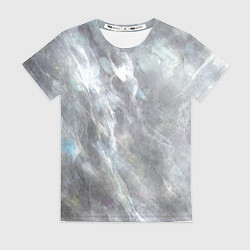 Футболка женская Абстракция - white smoke on gray background, цвет: 3D-принт