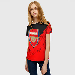Футболка женская Arsenal текстура краски, цвет: 3D-принт — фото 2