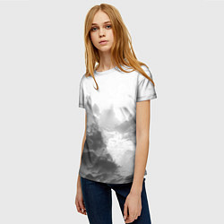 Футболка женская Абстракция серые волны, цвет: 3D-принт — фото 2