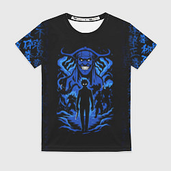 Женская футболка Поднятие уровня в одиночку с иероглифами