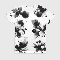 Футболка женская Чёрно-белая абстракция нейроарт, цвет: 3D-принт