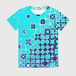 Футболка женская Геометрическая метаморфоза на бирюзе, цвет: 3D-принт