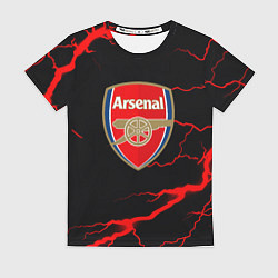 Футболка женская Arsenal красные молнии, цвет: 3D-принт
