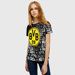 Футболка женская Borussia мафия текстура надписи, цвет: 3D-принт — фото 2