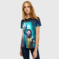 Футболка женская Rick with Morty - halloween night, цвет: 3D-принт — фото 2