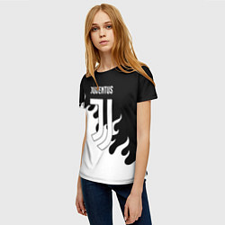 Футболка женская Ювентус огонь текстура, цвет: 3D-принт — фото 2