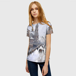 Футболка женская Санкт-Петербург зима, цвет: 3D-принт — фото 2