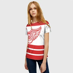 Футболка женская Detroit Red Wings, цвет: 3D-принт — фото 2