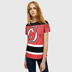 Футболка женская New Jersey Devils, цвет: 3D-принт — фото 2