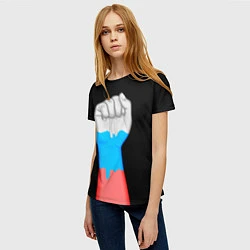 Футболка женская Русский кулак, цвет: 3D-принт — фото 2