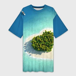 Женская длинная футболка Остров