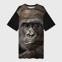 Женская длинная футболка Глаза гориллы