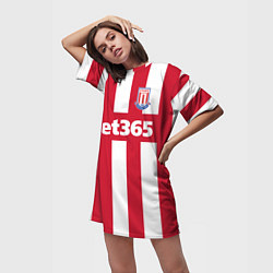 Футболка женская длинная Stoke City FC: Bet365, цвет: 3D-принт — фото 2