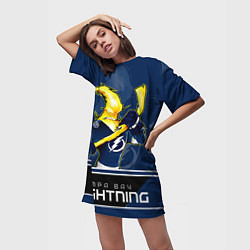 Футболка женская длинная Bay Lightning, цвет: 3D-принт — фото 2