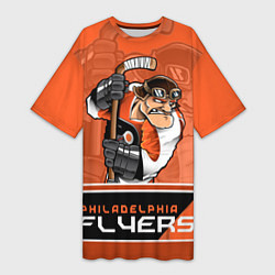 Футболка женская длинная Philadelphia Flyers, цвет: 3D-принт