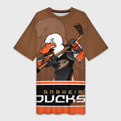 Футболка женская длинная Anaheim Ducks, цвет: 3D-принт