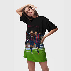 Футболка женская длинная Barcelona6, цвет: 3D-принт — фото 2