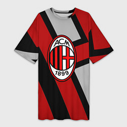 Футболка женская длинная Milan FC 1899, цвет: 3D-принт