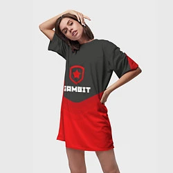 Футболка женская длинная Gambit Gaming Uniform, цвет: 3D-принт — фото 2