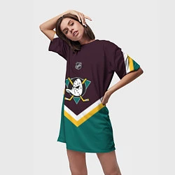 Футболка женская длинная NHL: Anaheim Ducks, цвет: 3D-принт — фото 2