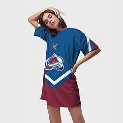 Футболка женская длинная NHL: Colorado Avalanche, цвет: 3D-принт — фото 2
