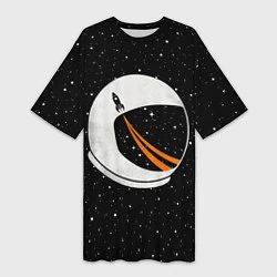 Женская длинная футболка Шлем астронавта