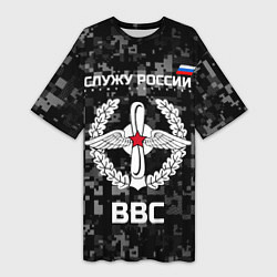 Женская длинная футболка ВВС: Служу России