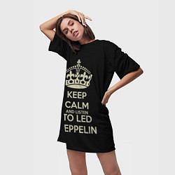 Футболка женская длинная Keep Calm & Led Zeppelin, цвет: 3D-принт — фото 2