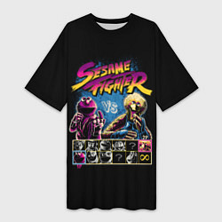 Футболка женская длинная Sesame Fighter, цвет: 3D-принт