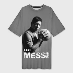 Футболка женская длинная Leo Messi, цвет: 3D-принт