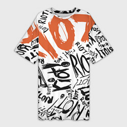 Футболка женская длинная Paramore: Riot, цвет: 3D-принт