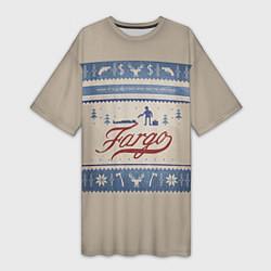 Футболка женская длинная Fargo Winter, цвет: 3D-принт