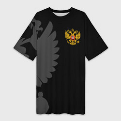 Футболка женская длинная Russia - Black collection, цвет: 3D-принт