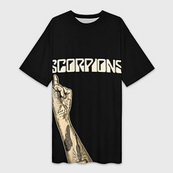 Футболка женская длинная Scorpions Rock, цвет: 3D-принт