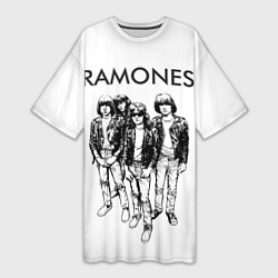 Футболка женская длинная Ramones Party, цвет: 3D-принт