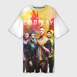 Женская длинная футболка Coldplay